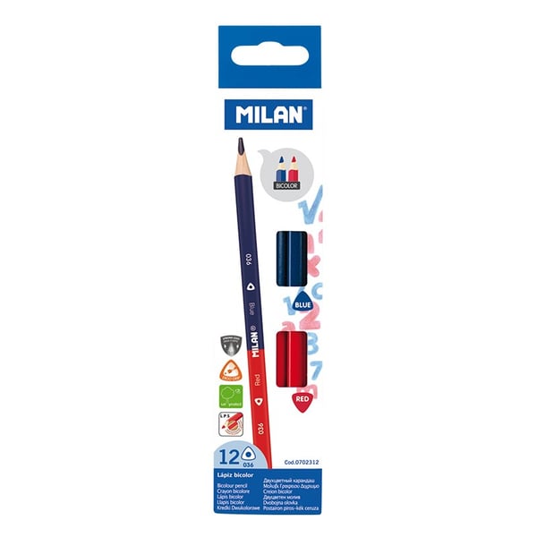 Milan 702312 farveblyant Blå, Rød 12 stk