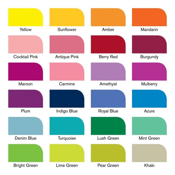 Pikkukuva 2 / 9: Winsor & Newton 884955043295 tussi 24 kpl Sekalainen Sininen, Burgundi, Vihreä, Khaki, Lime, Oranssi, Vaaleanpunainen, Punainen, Turkoosi
