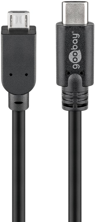 Goobay 67992 USB-kabel USB 2.0 0,6 m Micro-USB B USB C 0,48 Gbit/sek. Sort