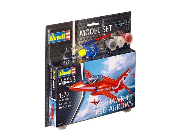Miniatyrbild 3 av 3: Revell Model Set BAe Hawk T.1 Red Arrows Luftfarkostmodell med fast vinge Monteringssats 1:72