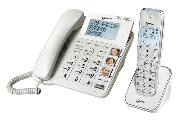 Pikkukuva 2 / 5: Geemarc Telecom AMPLIDECT COMBI 295 Analoginen/DECT-puhelin Soittajan tunnistus Valkoinen