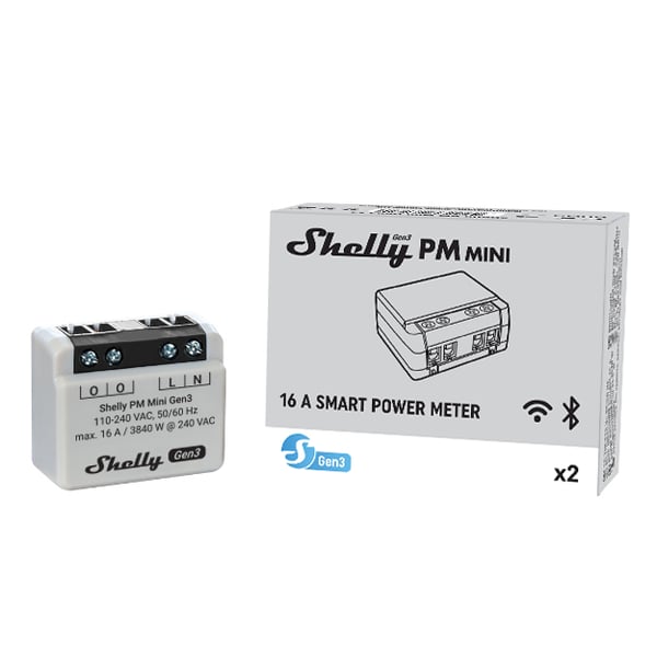 Shelly PM Mini Gen3 Älykytkin 1P Harmaa
