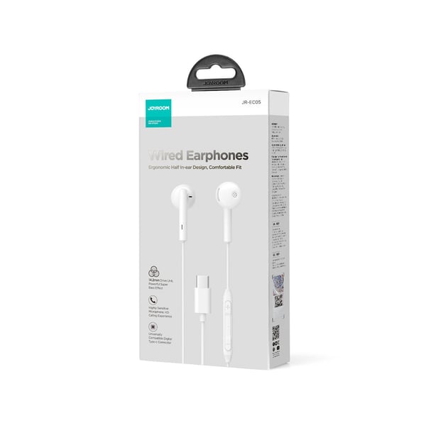 Pikkukuva 2 / 2: JOYROOM JR-EC05 Kuulokkeet Langallinen In-ear USB Type-C Valkoinen