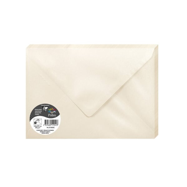 Clairefontaine 51042C kirjekuori C5 (162 x 229 mm) Norsunluu 20 kpl Clairefontaine 51042C kirjekuori C5 (162 x 229 mm) Norsunluu 20 kpl