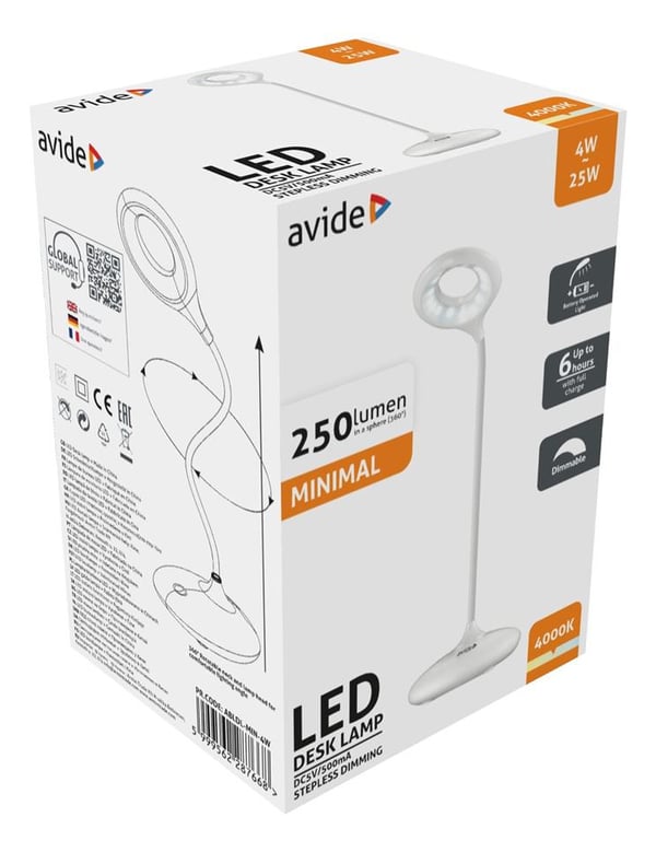 Avide ABLDL-MIN-4W bordlampe LED Hvid