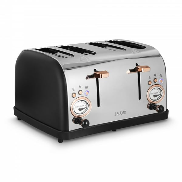 Lauben LBN4ST1500BC brødrister 6 4 skive(r) 1500 W Sort, Rustfrit stål