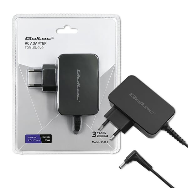 Miniatyrbillede 1 af 8: Qoltec 51026 strømadapter og vekselret Indendørs/udendørs 65 W Sort