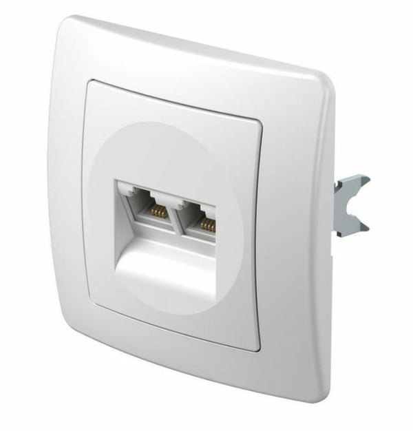 Miniatyrbillede 2 af 2: TEM KE38PW stikkontakt 2 x RJ-11 Hvid