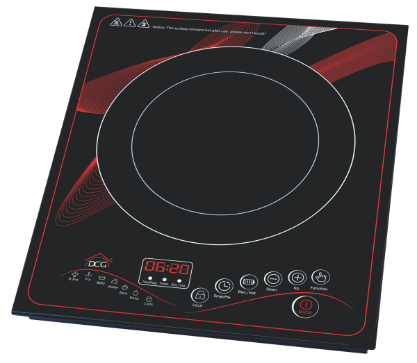 DCG Eltronic EKP2430 keittolevy Musta, Punainen Kiinteä Keittoalueinduktioliesi 1 alue(tta)