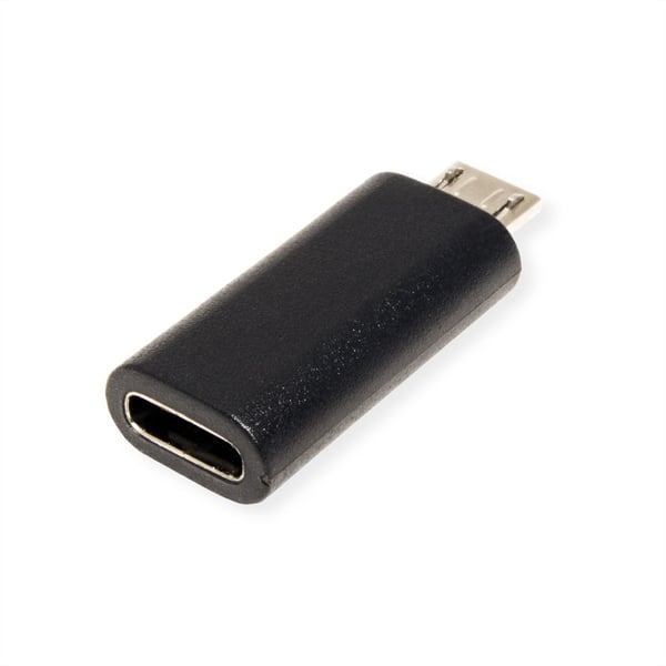 Miniatyrbillede 2 af 5: VALUE 12.99.3192 kabel kønsskifter Micro-USB B USB-C Sort