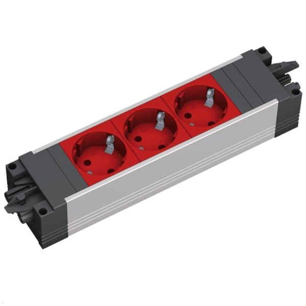 Miniatyrbillede 1 af 4: Bachmann 906.306 overspændingsbeskytter Sort, Grå, Rød 3 AC stikkontakt(er) 250 V