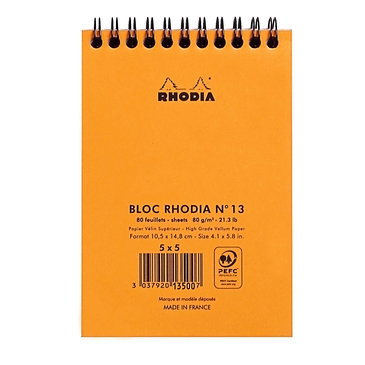Miniatyrbild 3 av 3: Rhodia 13500C anteckningsböcker A6 80 ark Orange