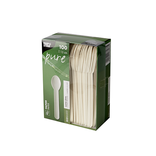 Papstar 88068 engångssked Engångskaffesked papper Vit 100 styck