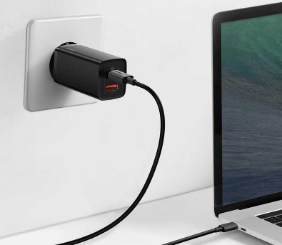Baseus CCGAN2L-B01 oplader til mobil enhed Universel Sort Vekselstrøm Hurtig opladning Indendørs