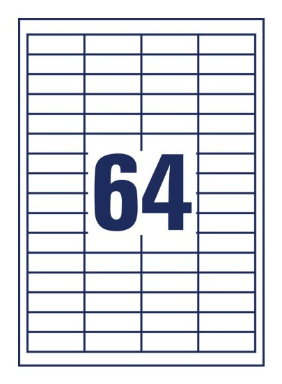 Miniatyrbillede 3 af 4: Avery 4785 selvklæbende etiket Rektandel Permanent Hvid 1920 stk