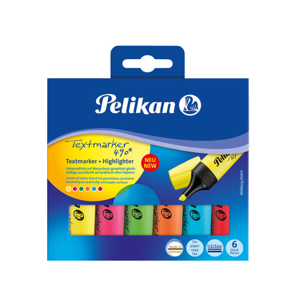 Pelikan Textmarker 490 speedmarker 6 stk Flerfarvet Pelikan Textmarker 490 speedmarker 6 stk Flerfarvet