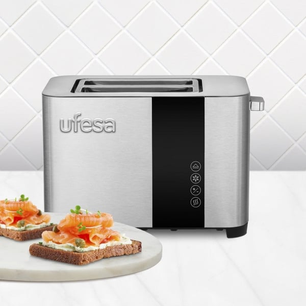 Ufesa 71305542 leivänpaahdin 7 2 viipale(i)ta 850 W Musta, Ruostumaton teräs