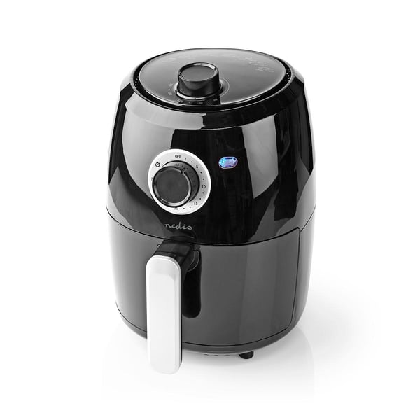 Nedis KAAF120FBK frituregryde Enkelt 2,4 L Enkeltstående 1000 W Varmluftsteger Aluminium, Sort