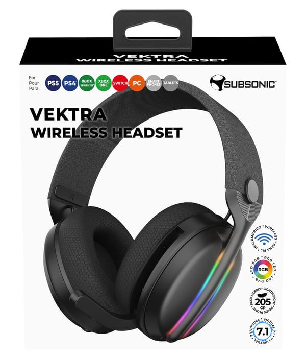 Pikkukuva 3 / 7: Subsonic 147438 Kuulokkeet Langallinen & langaton Pääpanta Pelaaminen USB Type-C Bluetooth Musta