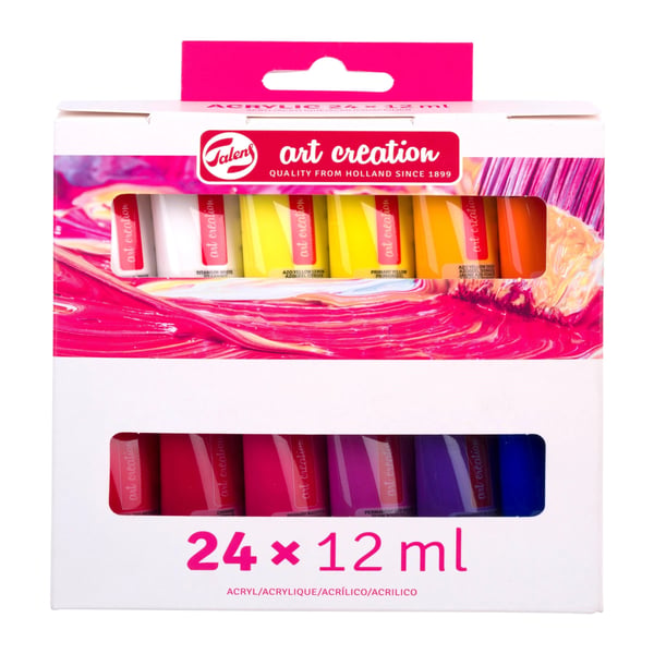 Talens 9021824M akrylmaling 12 ml Sort, Blå, Blå, Grøn, Magenta, Orange, Rød, Violet, Hvid Rør