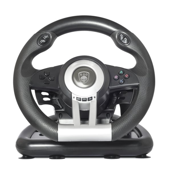 Miniatyrbillede 5 af 8: Spirit of Gamer Race Wheel Pro Sort, Sølv USB Rat + Pedaler Analog/digital PC, Playstation 2, Playstation 3