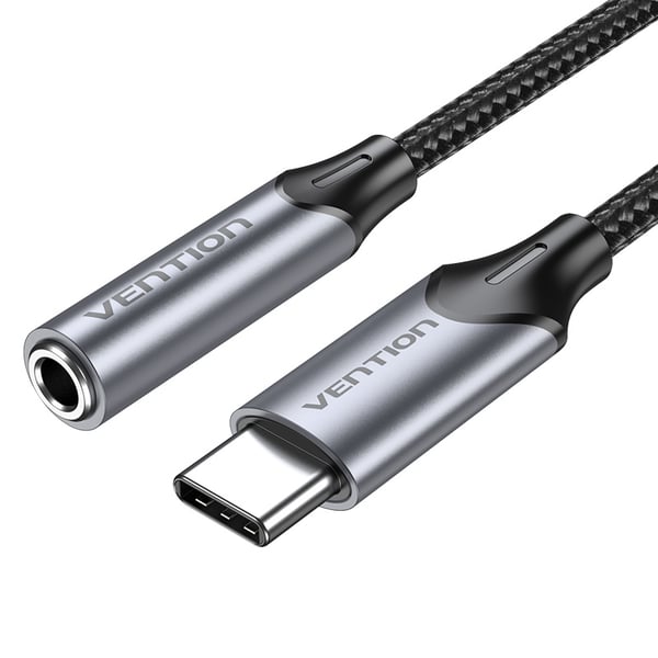 Vention BGMHA ljudkabel 0,1 m 3,5 mm USB Type-C Grå