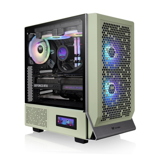 Miniatyrbillede 1 af 6: Thermaltake Ceres 300 TG Midi Tower Grøn