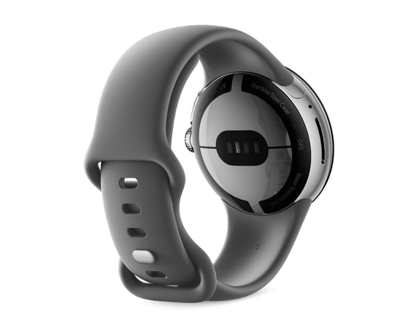 Google Pixel Watch AMOLED 41 mm Digital Pekskärm Silver Wi-Fi GPS