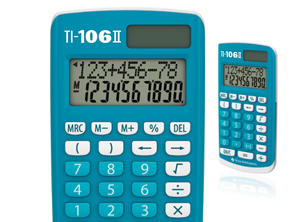 Miniatyrbillede 2 af 2: Texas Instruments TI-106 II regnemaskine Desktop Basis Turkis, Hvid