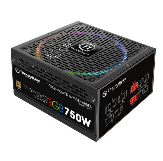 Pikkukuva 1 / 10: Thermaltake Toughpower Grand RGB virtalähdeyksikkö 750 W 24-pin ATX ATX Musta