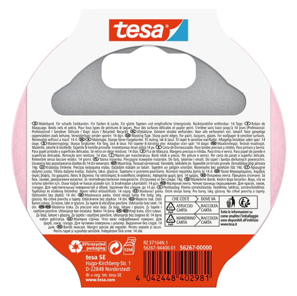 Miniatyrbild 2 av 2: TESA 56267-00000-01 vävtejp Lämplig för inomhusbruk 25 m Rosa