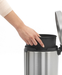 Miniatyrbillede 4 af 10: Brabantia 112102 skraldespand 5 L Rund Rustfrit stål