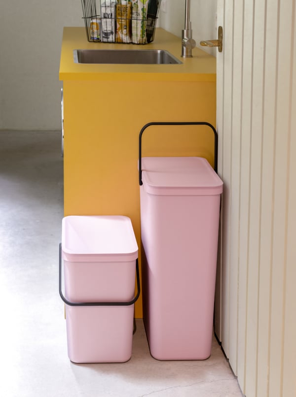 Miniatyrbillede 4 af 9: Brabantia Sort & Go 25 L Rektangulær Genanvendt plast Lyserød
