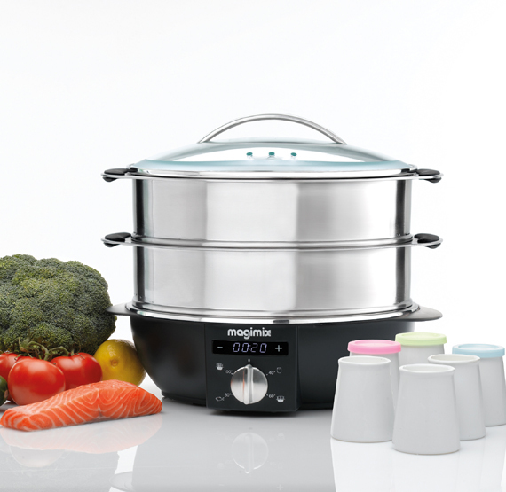 Miniatyrbillede 1 af 8: Magimix 11582 dampkoger 2 kurv(e) Fritstående 1900 W Sort, Krom