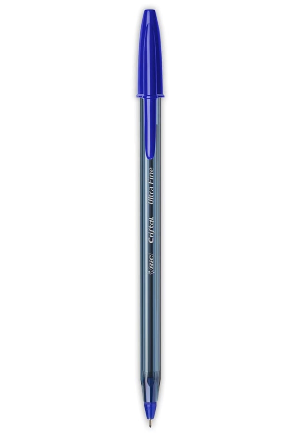 BIC Cristal Exact Blå Kulspetspenna, pinnformad Ultrafin 20 styck