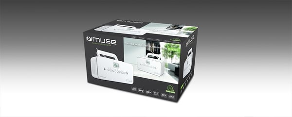 Miniatyrbillede 3 af 4: Muse M-28RDW bærbar stereosystem Digital 3 W FM, MW Hvid MP3-afspilning