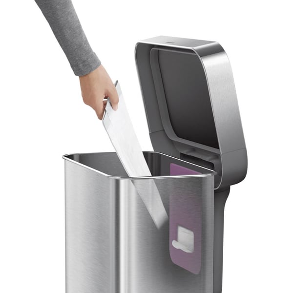 Miniatyrbillede 2 af 5: simplehuman CW2024 skraldespand 45 L Rektangulær Rustfrit stål