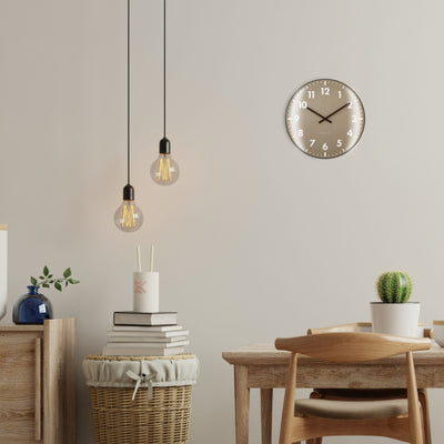 NeXtime Wanduhr Duomo Beige Kvartsur Rund Kaki