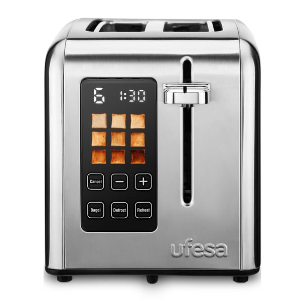 Ufesa 71305557 brødrister 9 2 skive(r) 950 W Sort, Rustfrit stål Ufesa 71305557 brødrister 9 2 skive(r) 950 W Sort, Rustfrit stål