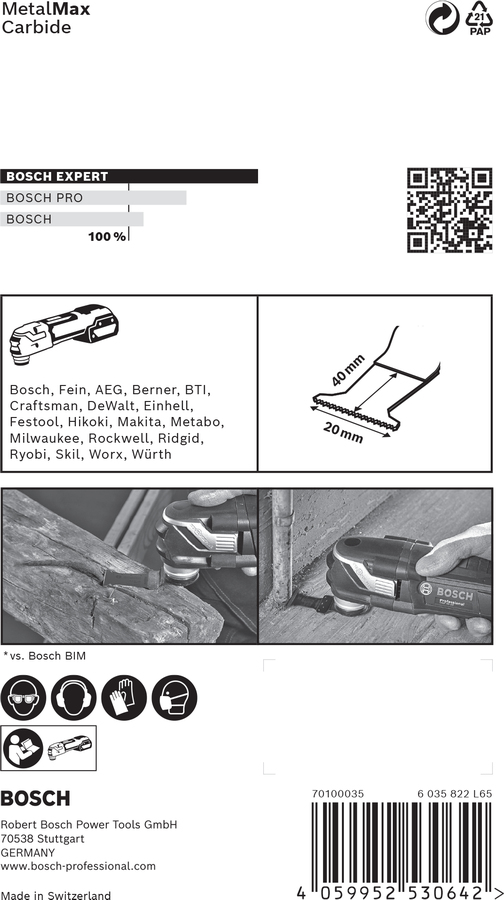 Bosch 2 608 900 012 monitoimityökalu Upotusleikkausterä