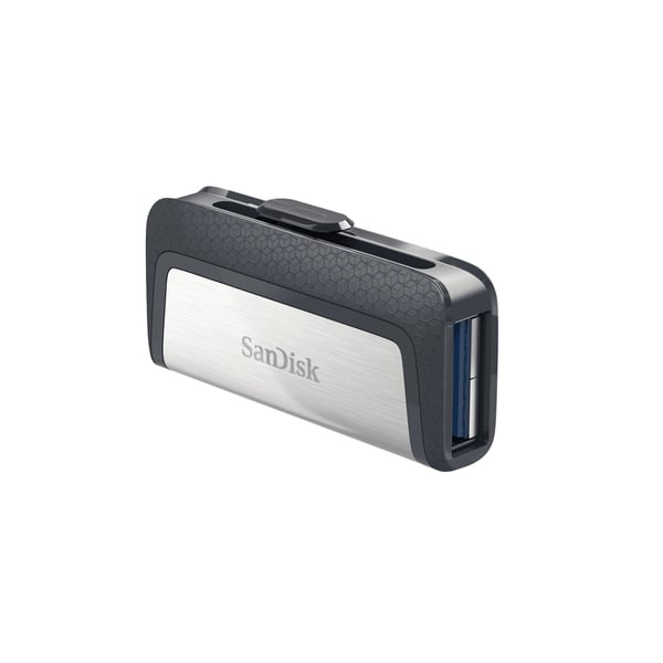 SanDisk Drive USB Ganda Ultra Tipe-C 256 GB USB-muisti USB Type-A / USB Type-C 3.2 Gen 1 (3.1 Gen 1) Harmaa, Hopea