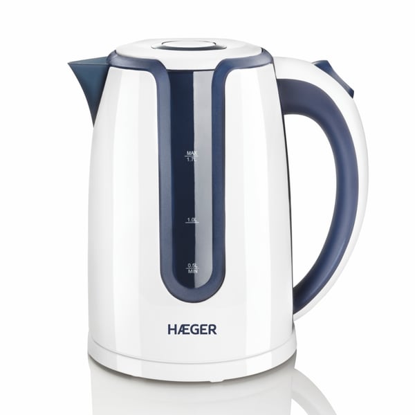 Miniatyrbild 1 av 2: Haeger EK-22B.018A vattenkokare 1,7 l 2200 W Blå, Vit