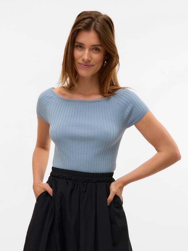 Miniatyrbillede 5 af 6: Vero Moda VMPOPPY Top Tanktop Bådhals Kort ærme