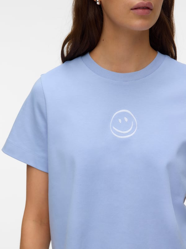 Vero Moda VMSARA T-Shirt Rund halsudskæring Kort ærme Bomuld