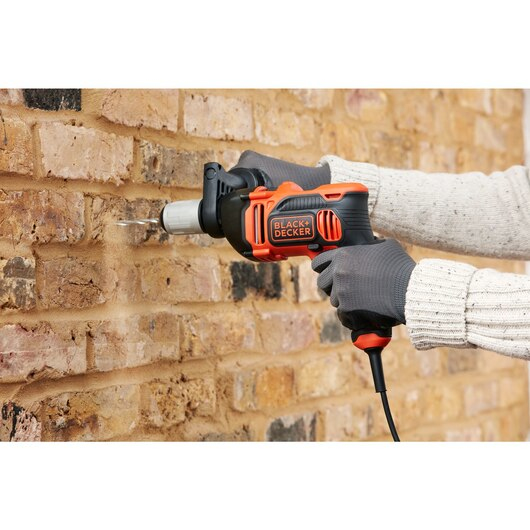 Pikkukuva 4 / 9: Black & Decker BEH850-QS porakone 3100 RPM Avaimeton Musta, Oranssi