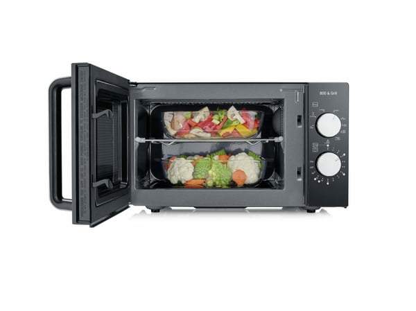 Severin MW 7762 mikrobølgeovn Sort, Rustfrit stål Grill mikroovn Bordplade 20 L 800 W