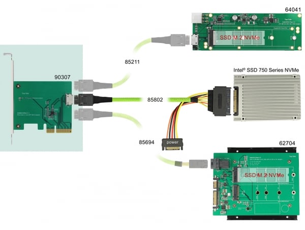 DeLOCK 90307 nätverkskort/adapters Intern