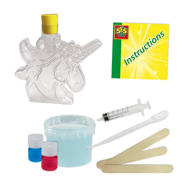 SES Creative Slime - kleuren lab – Spelen met slijm - Unicorn - Meng je eigen kleuren slijm - Goed uitwasbaar – STEM speelgoed – Experimenteren met slijm