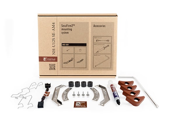 Noctua NH-U12S SE-AM4 Tietokoneen jäähdytysjärjestelmä Suoritin Jäähdytin 12 cm Beige, Ruskea, Ruostumaton teräs