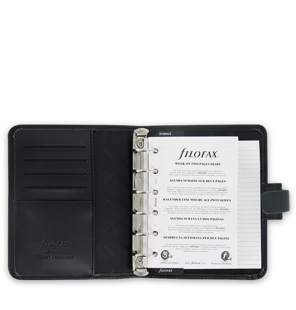 Filofax Metropol Pocket kalendrar Konstläder Svart